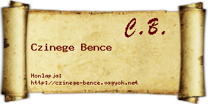 Czinege Bence névjegykártya